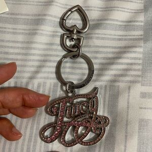 Juicy Couture Silver and Pink Key Holder